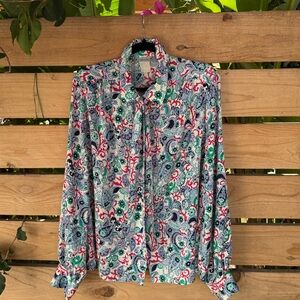 Vintage Elegant Multicolor Paisley Women's Blouse